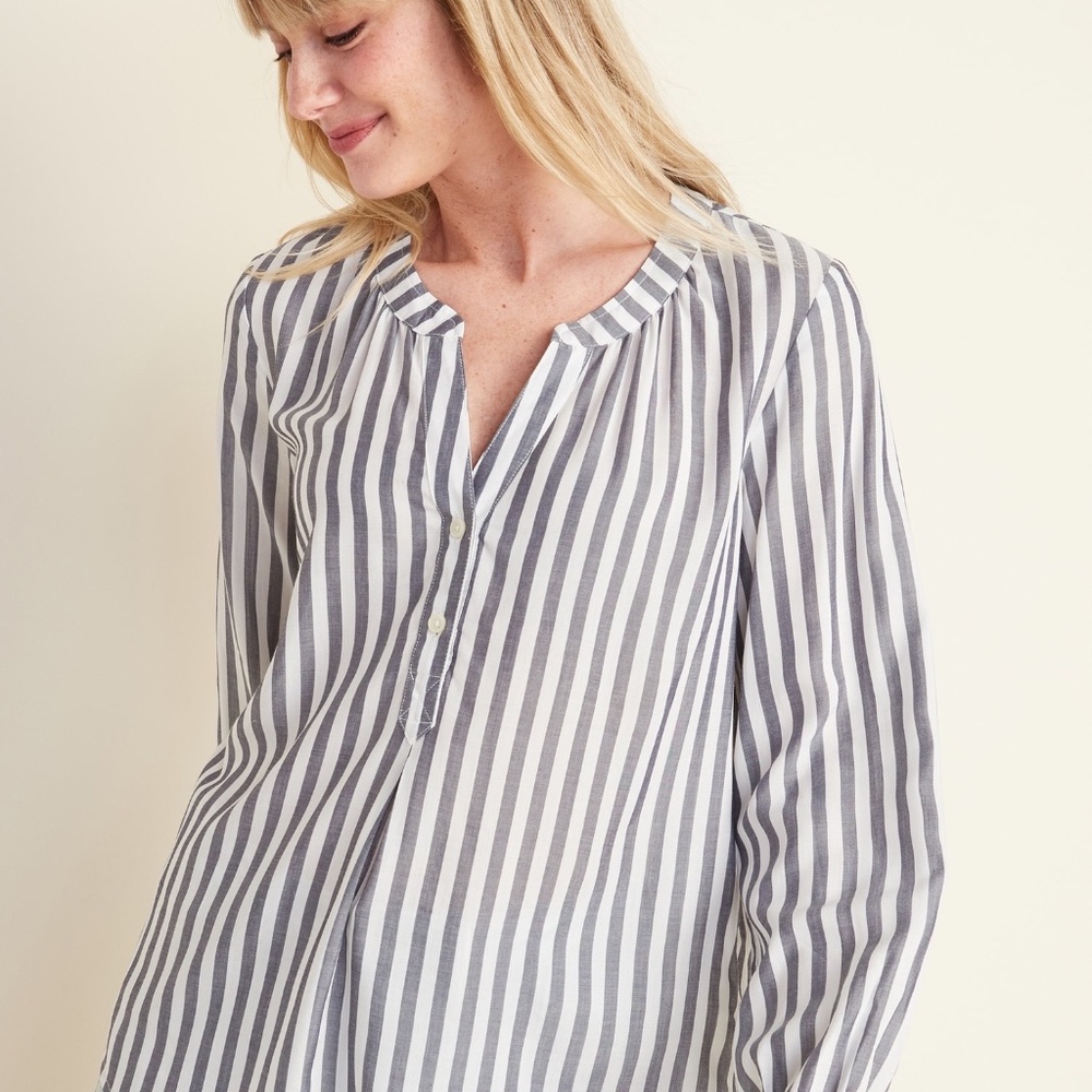Old Navy Striped Split-neck Blouse